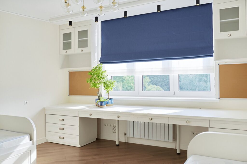 Luxurious Roman blinds, a top choice for adding elegance and comfort to Dubai homes.