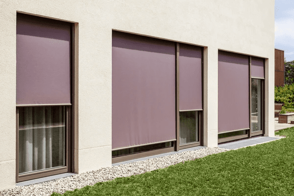 Modern outdoor window blinds providing sun protection, privacy, and energy efficiency for a Dubai home.