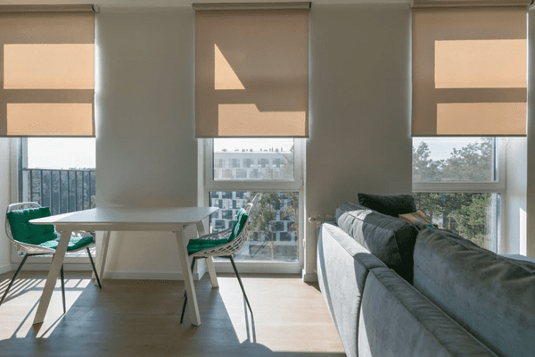 Sunlit room featuring the best motorized blinds 2025, offering an affordable and cheap solution for modern home automation.